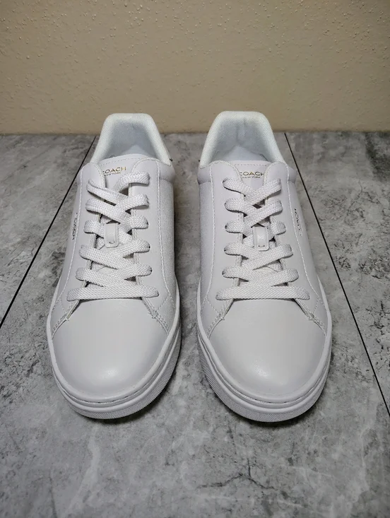 Coach White Leather Low Top Sneakers Women’s Size 9.5 NIB - Picture 3 of 14
